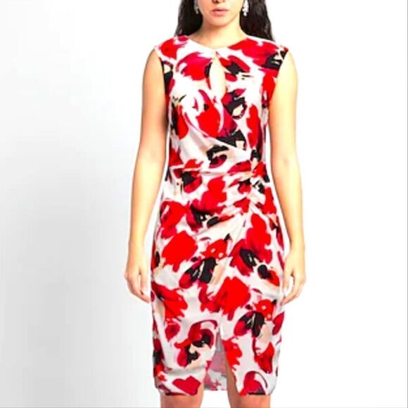 BRAND NEW KASPER MULTI-COLOR SLEEVELESS SHEATH DRESS - Picture 1 of 16